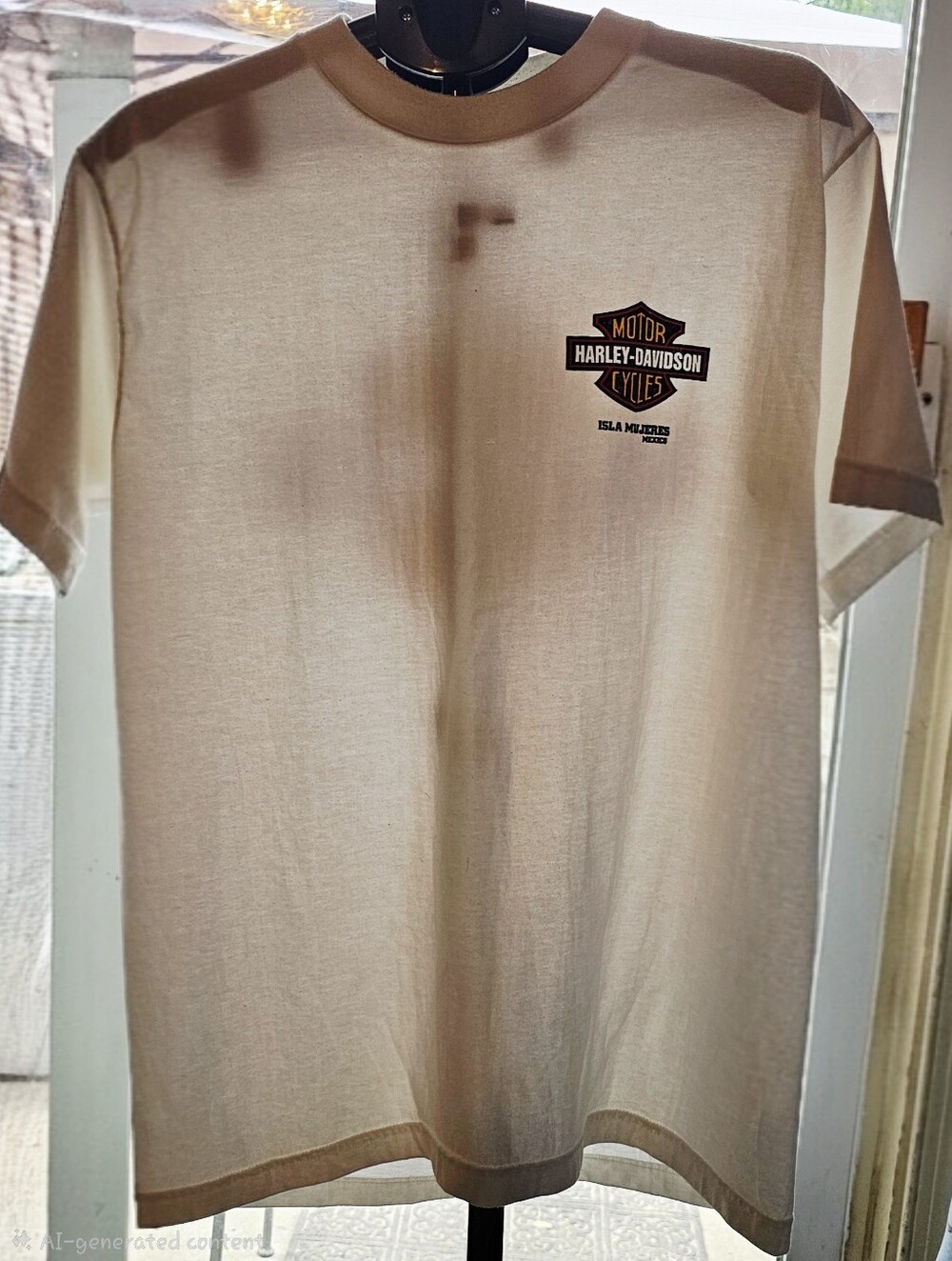 Vintage 90s Harley-Davidson Isla Mujeres Mexico T-Shirt - Cream White Men's XL